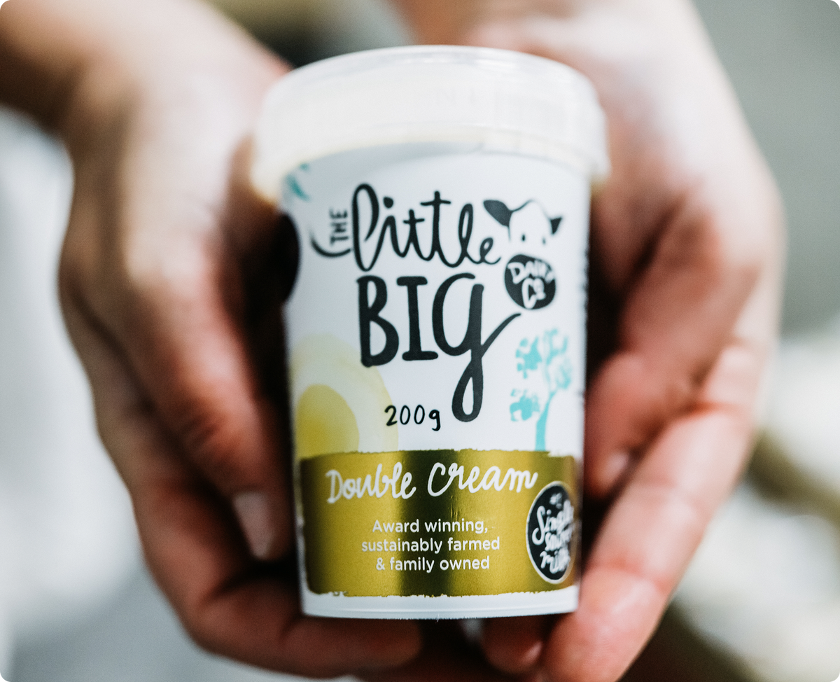 Little Big Dairy Pure Double Cream in hands